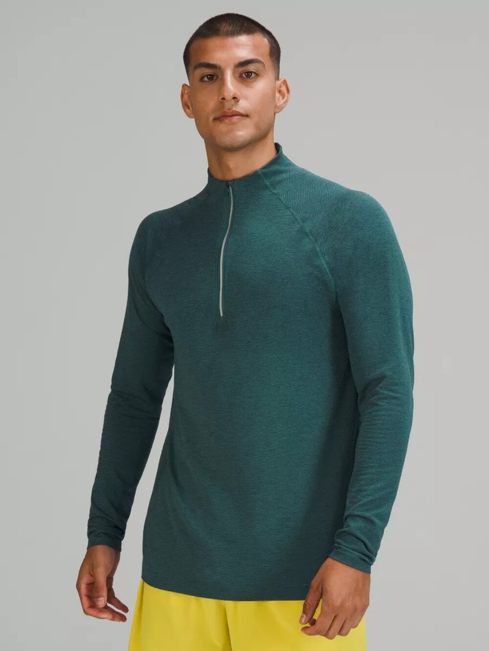 Lululemon Athletica Men's Deep Teal Quarter-Zip Long Sleeve Top Size M